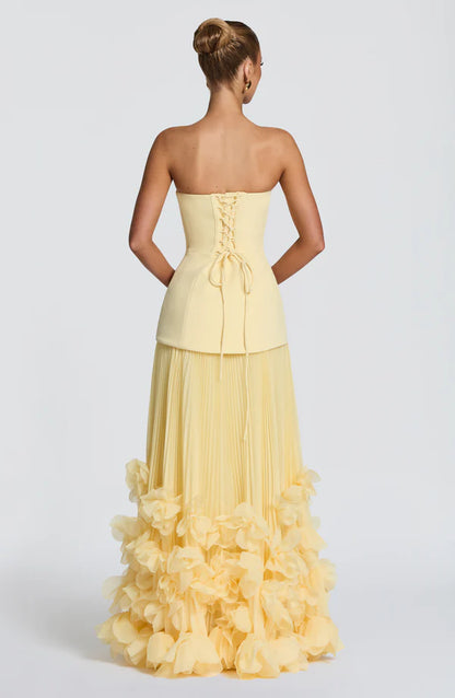 Gianna | Women's Strapless Pleated Wedding Guest Dress