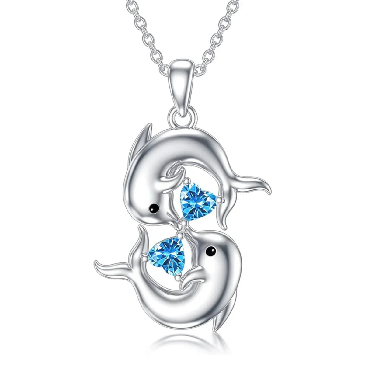 Coastal Serenity | Blue Opal Dolphin Necklace