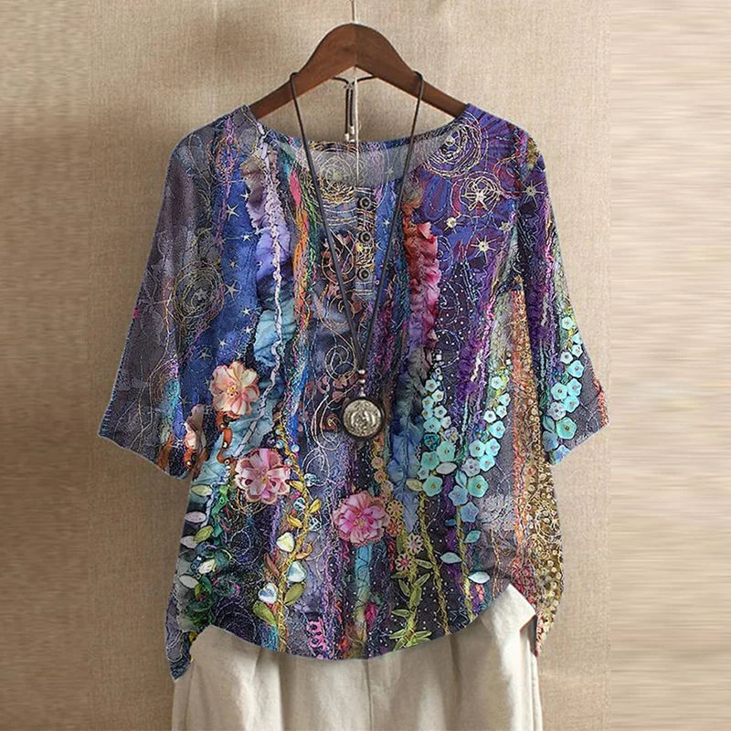 Anya | Women's Retro Button-Front Casual Blouse