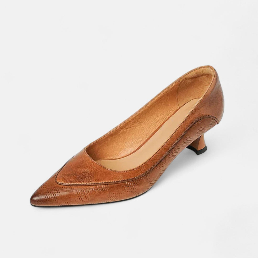 Adelina | Women's Vintage Low Kitten Heels
