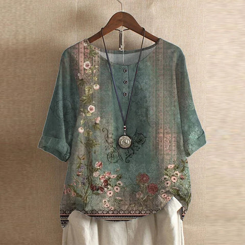 Anya | Women's Retro Button-Front Casual Blouse