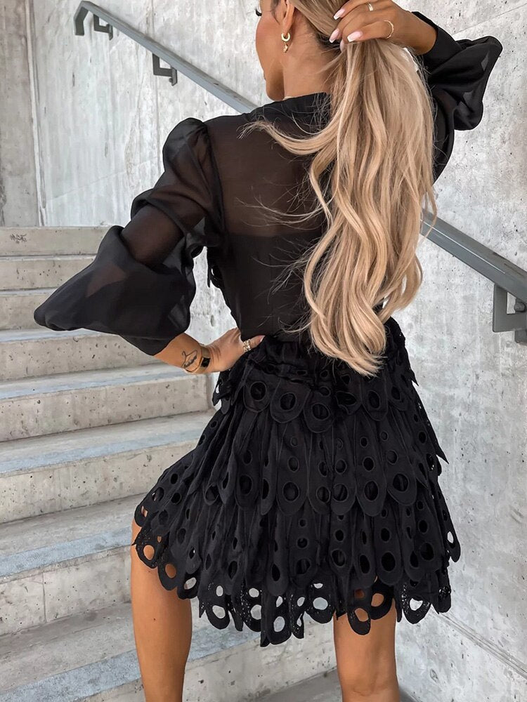 Zoey | Women's Embroidered Short Sleeve Midi Dress