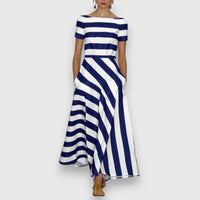 Baylor | Women's Striped Short Sleeve Maxi Dress