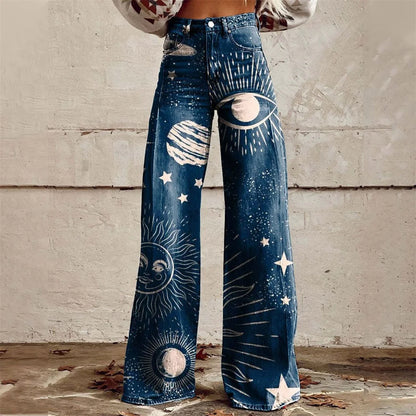Celia | Women's High Waist Flared Wide Leg Jeans