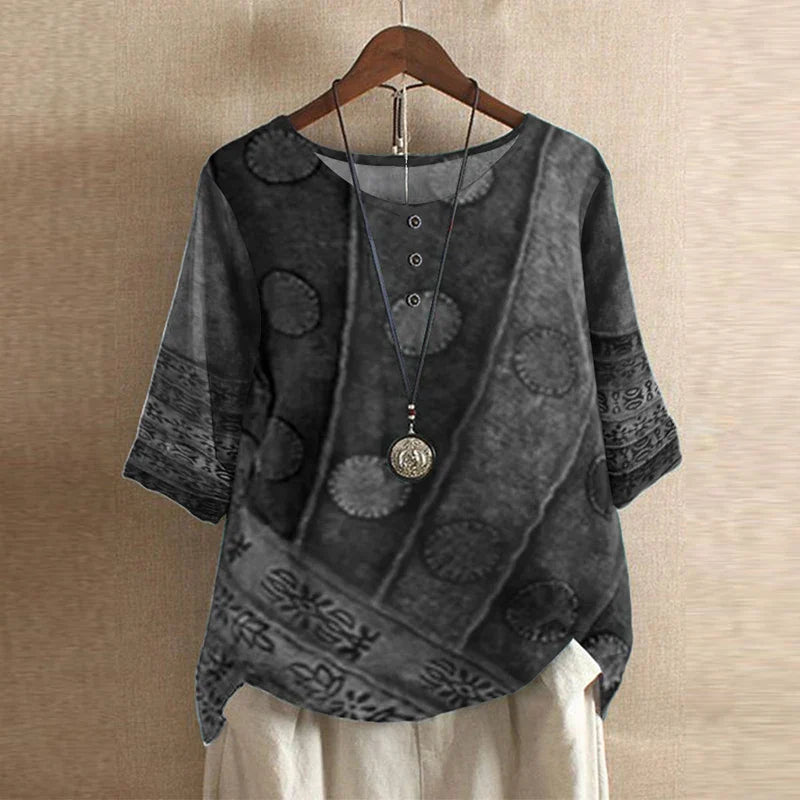 Anya | Women's Retro Button-Front Casual Blouse