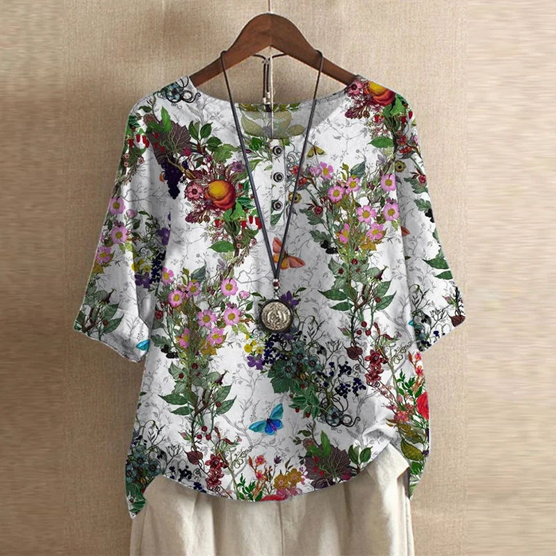 Anya | Women's Retro Button-Front Casual Blouse