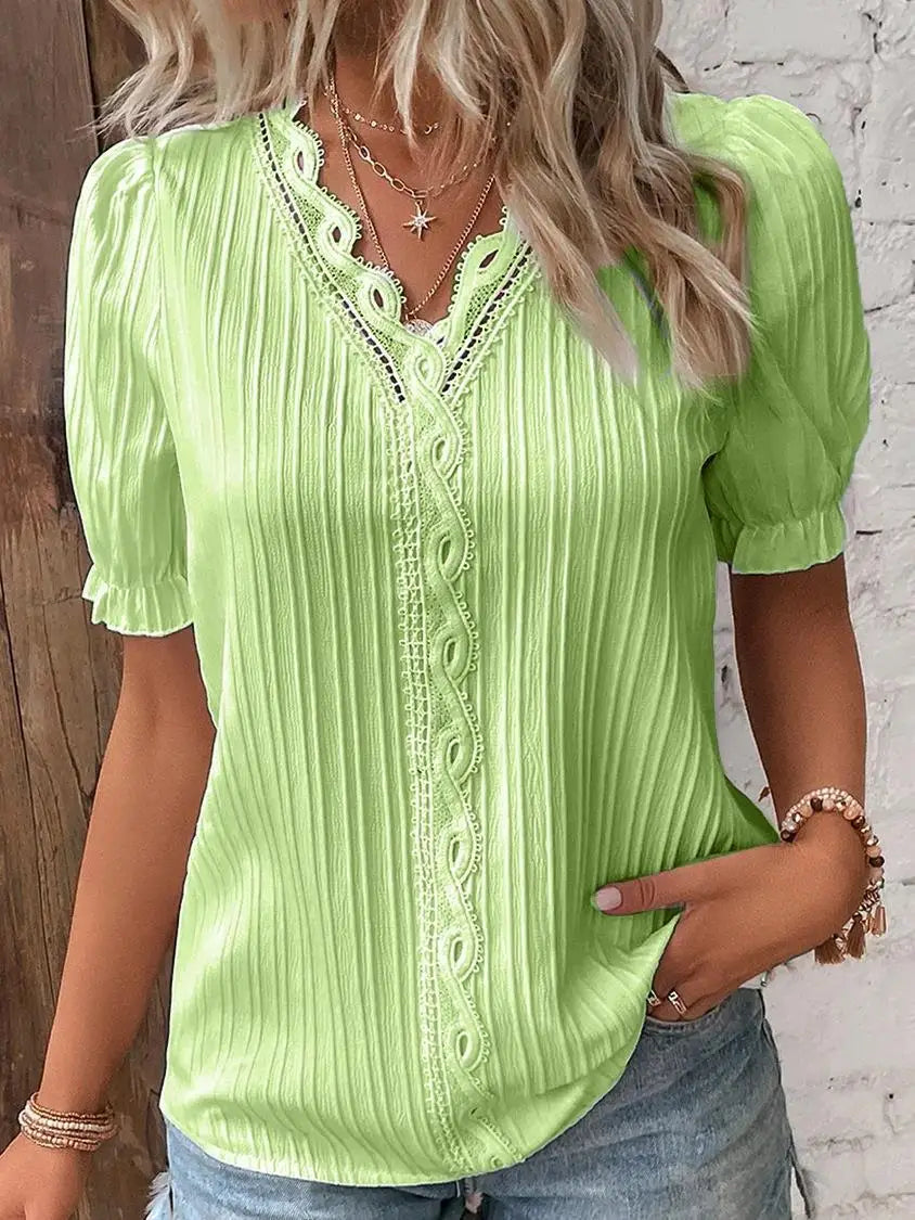 Tinne | Women's Short Sleeve Lace Blouse