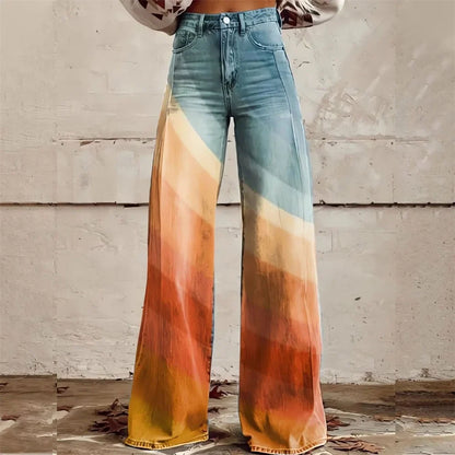 Celia | Women's High Waist Flared Wide Leg Jeans
