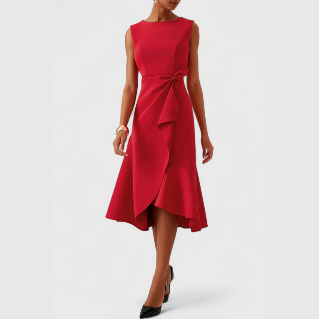 Sheila | Women's Draped Asymmetric Elegant Midi Dress