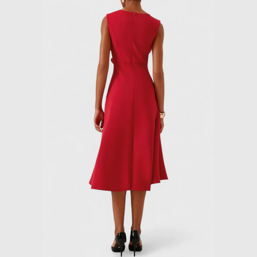 Sheila | Women's Draped Asymmetric Elegant Midi Dress