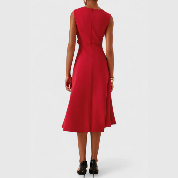 Sheila | Women's Draped Asymmetric Elegant Midi Dress