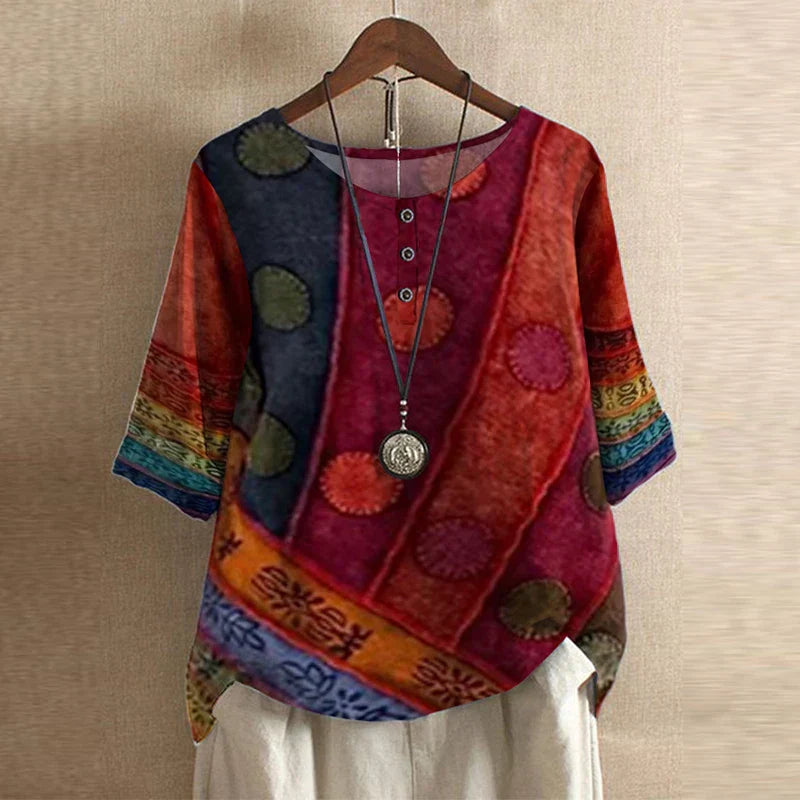 Anya | Women's Retro Button-Front Casual Blouse