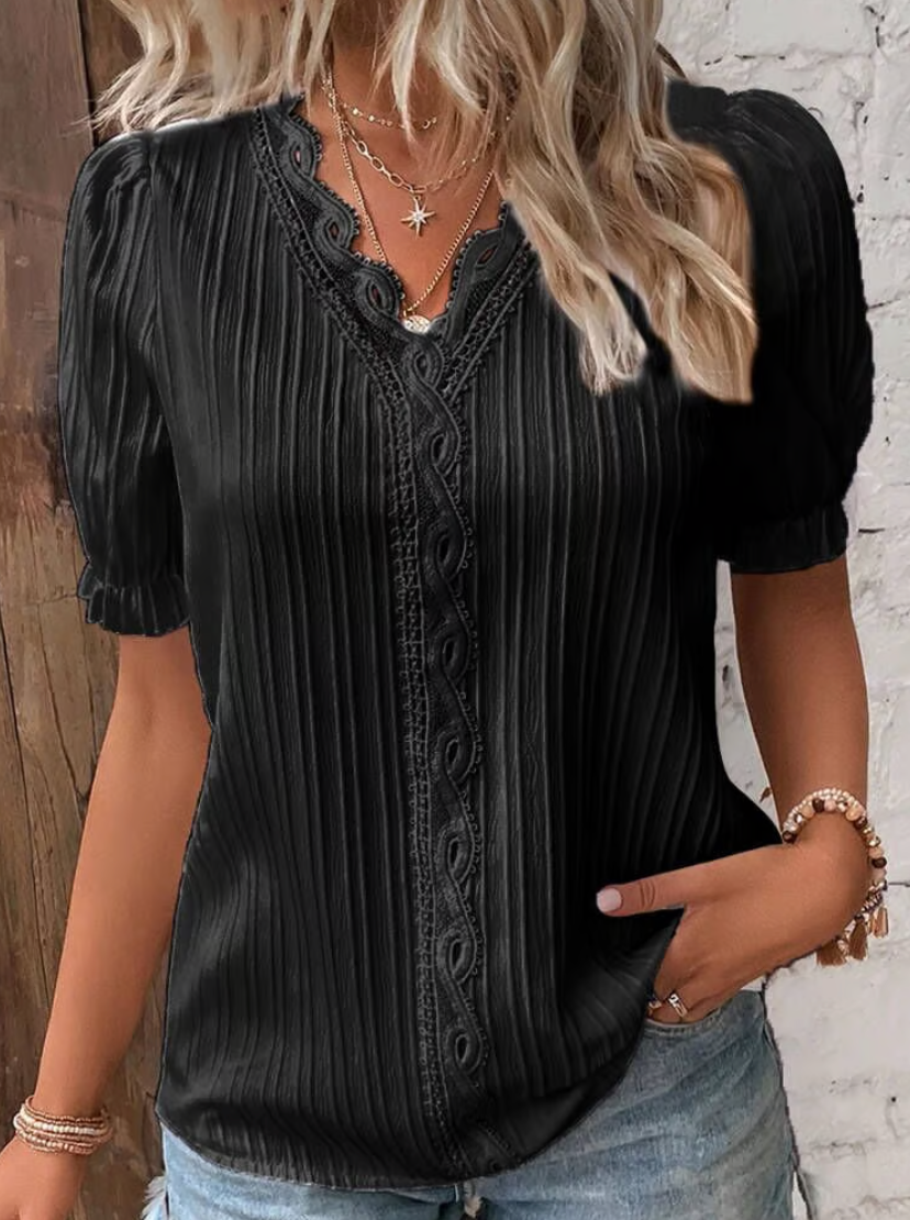 Tinne | Women's Short Sleeve Lace Blouse