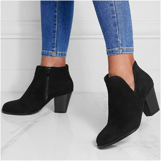 LILLIAN | POINTED ANKLE BOOT WITH SUEDE EFFECT