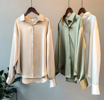 Cassandra | Women's Elegant Satin Blouse