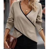 Tessa | Women's Wrap Blouse with Contrast Detail