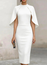 Piper | Women's Formal Cape Sleeve Midi Dress