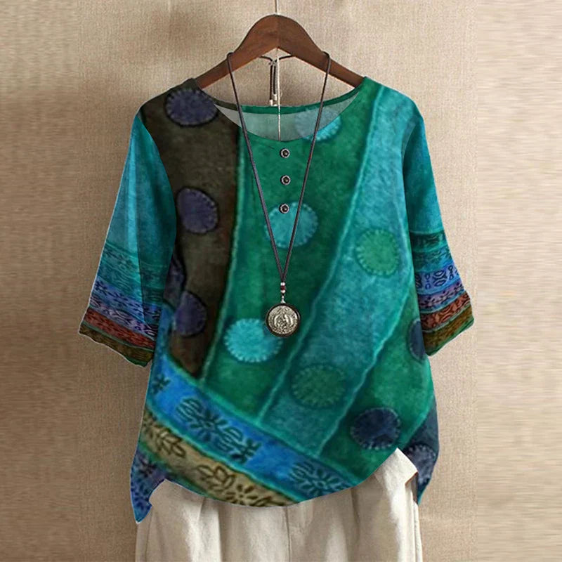 Anya | Women's Retro Button-Front Casual Blouse