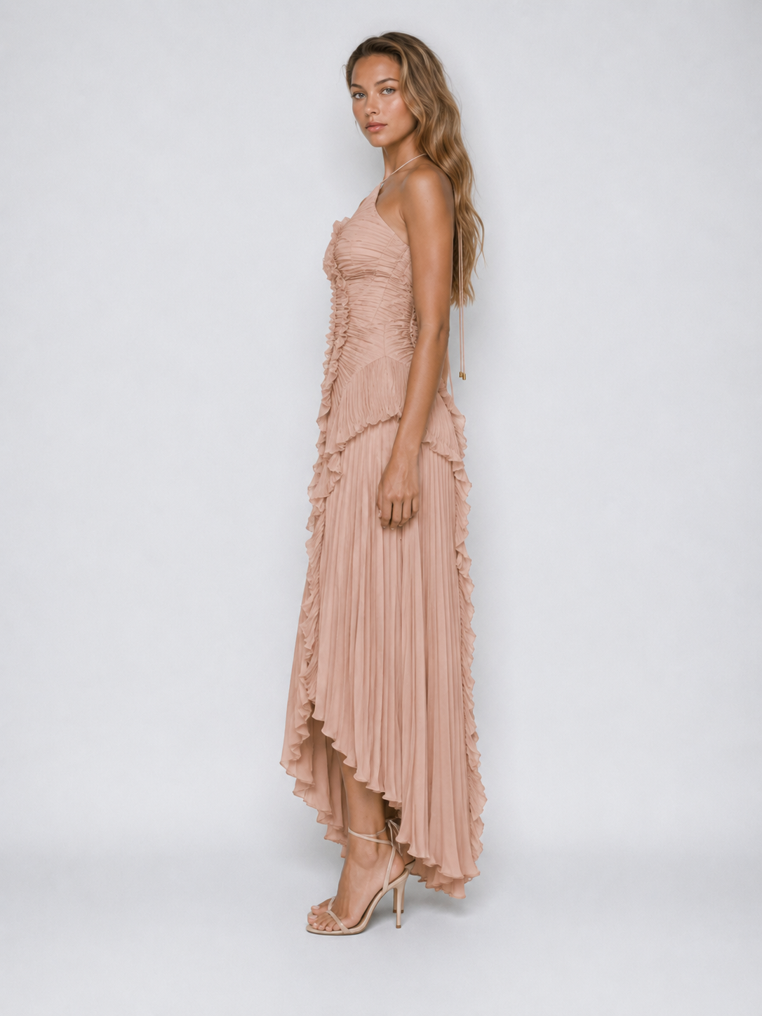 Elena | Women's Embroidered Halterneck Maxi Dress