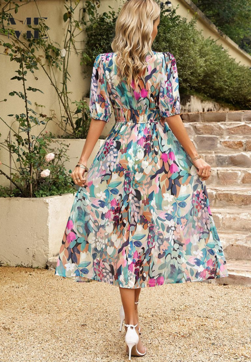 Monica | Women's Summer Floral Midi Dress