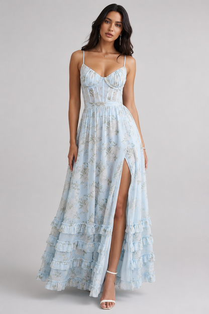 Nova | Women's Floral Maxi Dress with Side Slit