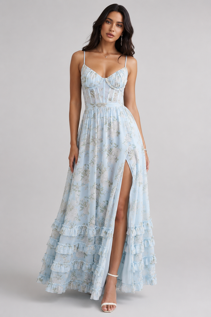Nova | Women's Floral Maxi Dress with Side Slit
