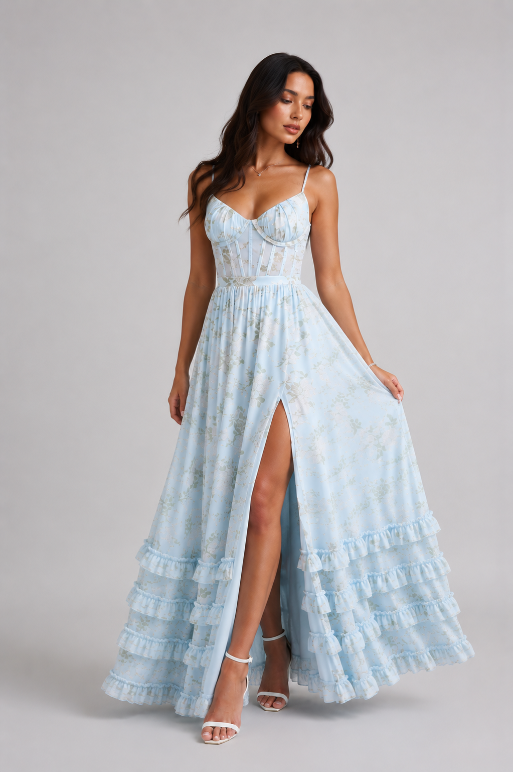 Nova | Women's Floral Maxi Dress with Side Slit