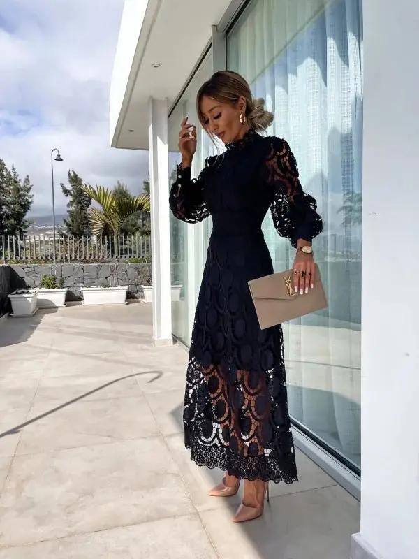 Dina | Women's Elegant Summer Maxi Dress with Sleeves
