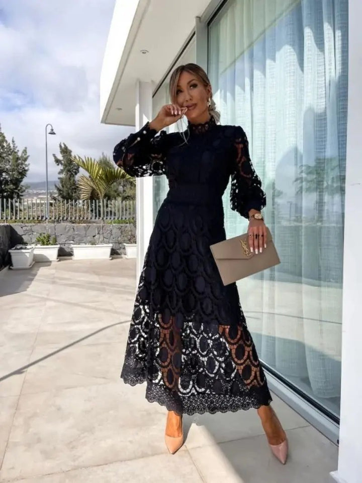 Dina | Women's Elegant Summer Maxi Dress with Sleeves
