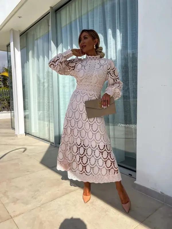 Dina | Women's Elegant Summer Maxi Dress with Sleeves