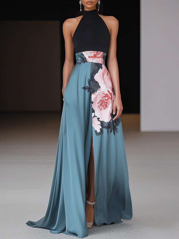 Janelle | Women's Satin Maxi Halterneck Wedding Guest Dress