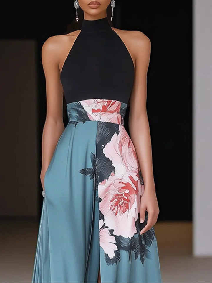 Janelle | Women's Satin Maxi Halterneck Wedding Guest Dress