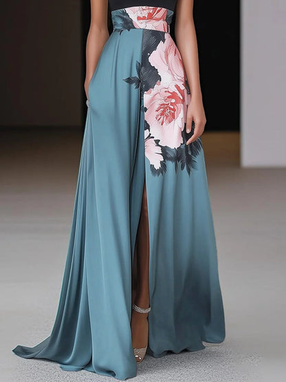 Janelle | Women's Satin Maxi Halterneck Wedding Guest Dress