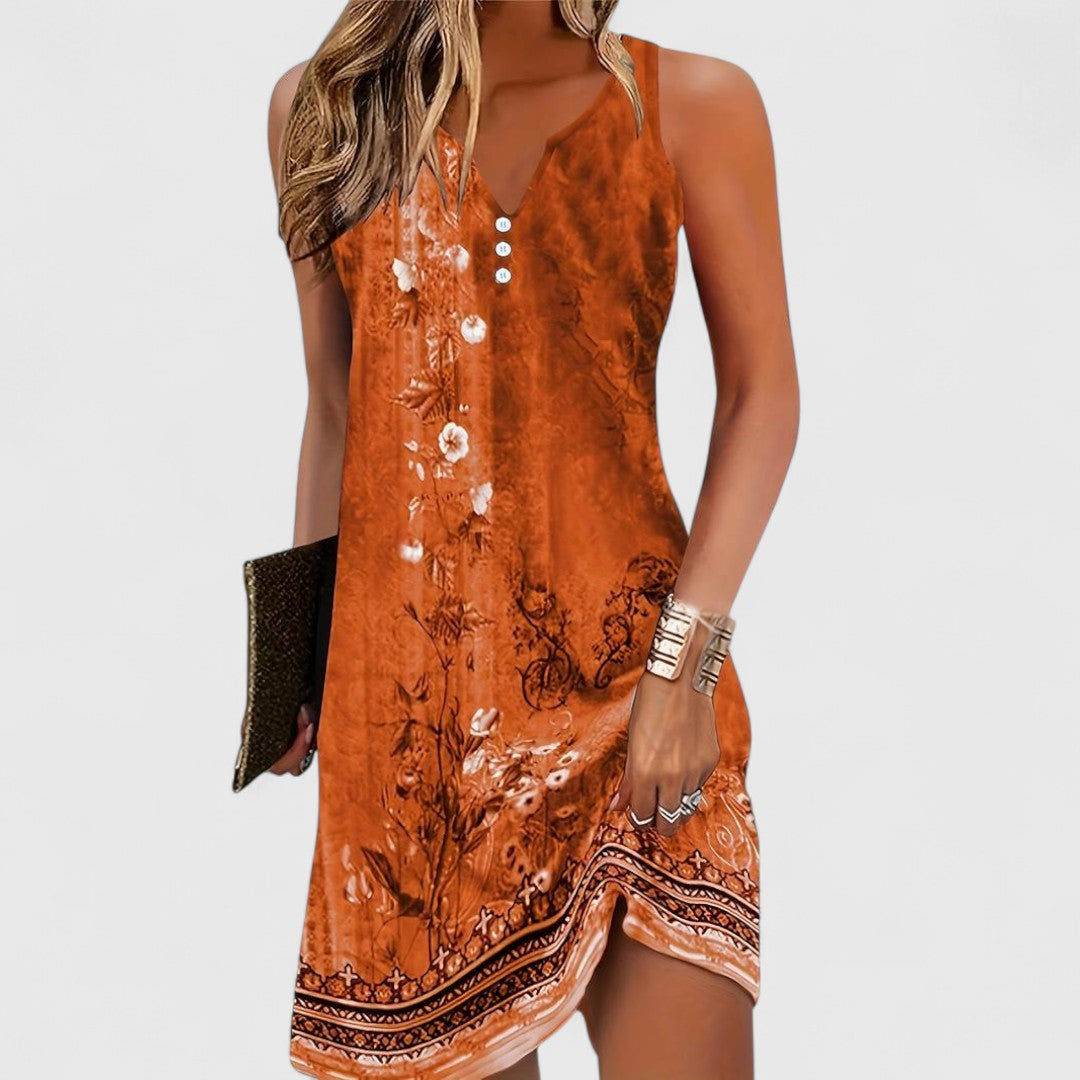 Maribel | Women's Sleeveless Bohemian Midi Dress