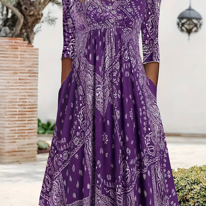 ELOWEN | CASUAL LONG SLEEVE MIDI DRESS