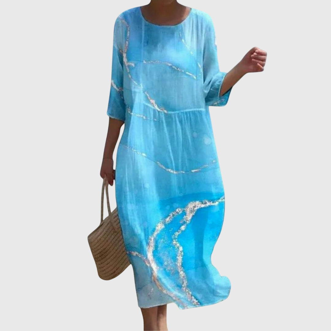 Elara | Women's Elegant Floral Summer Dress with Sleeves
