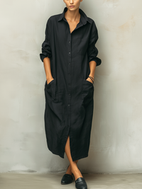Lillian | Women's Summer Linen Buttoned Dress