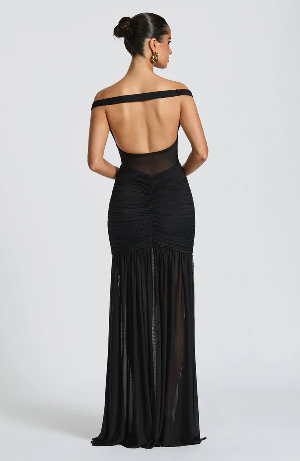 Bella | Women's Bardot Maxi Wedding Guest Dress