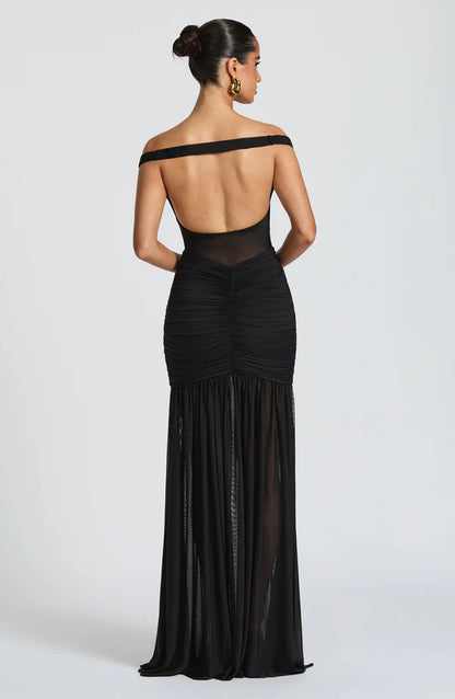Bella | Women's Bardot Maxi Wedding Guest Dress