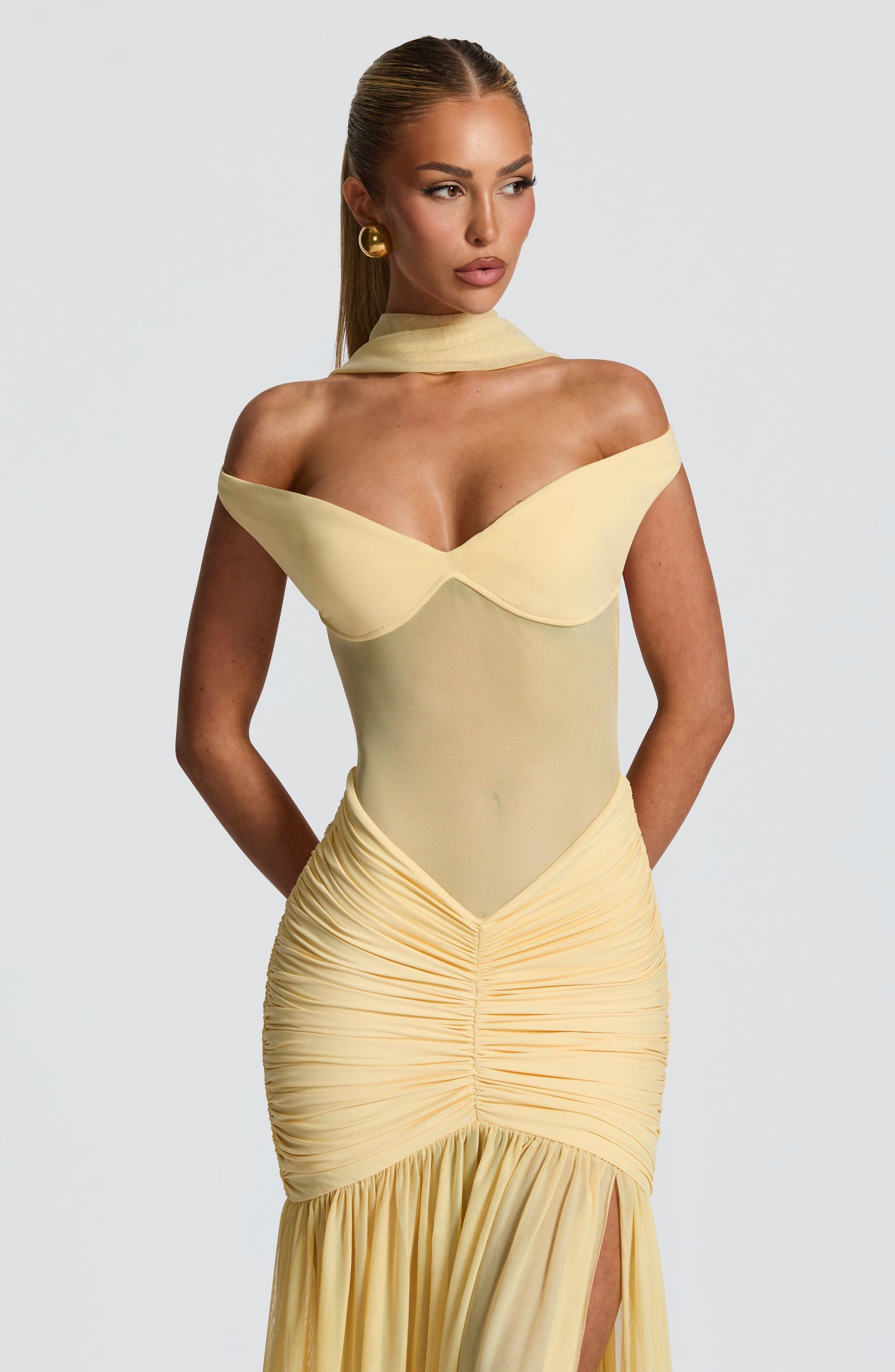Bella | Women's Bardot Maxi Wedding Guest Dress