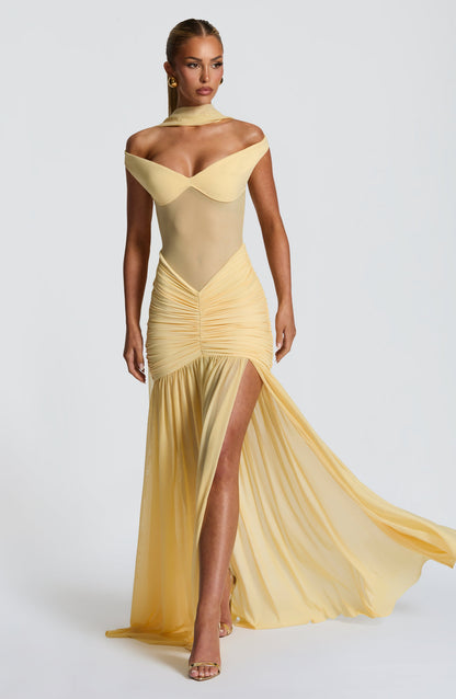 Bella | Women's Bardot Maxi Wedding Guest Dress