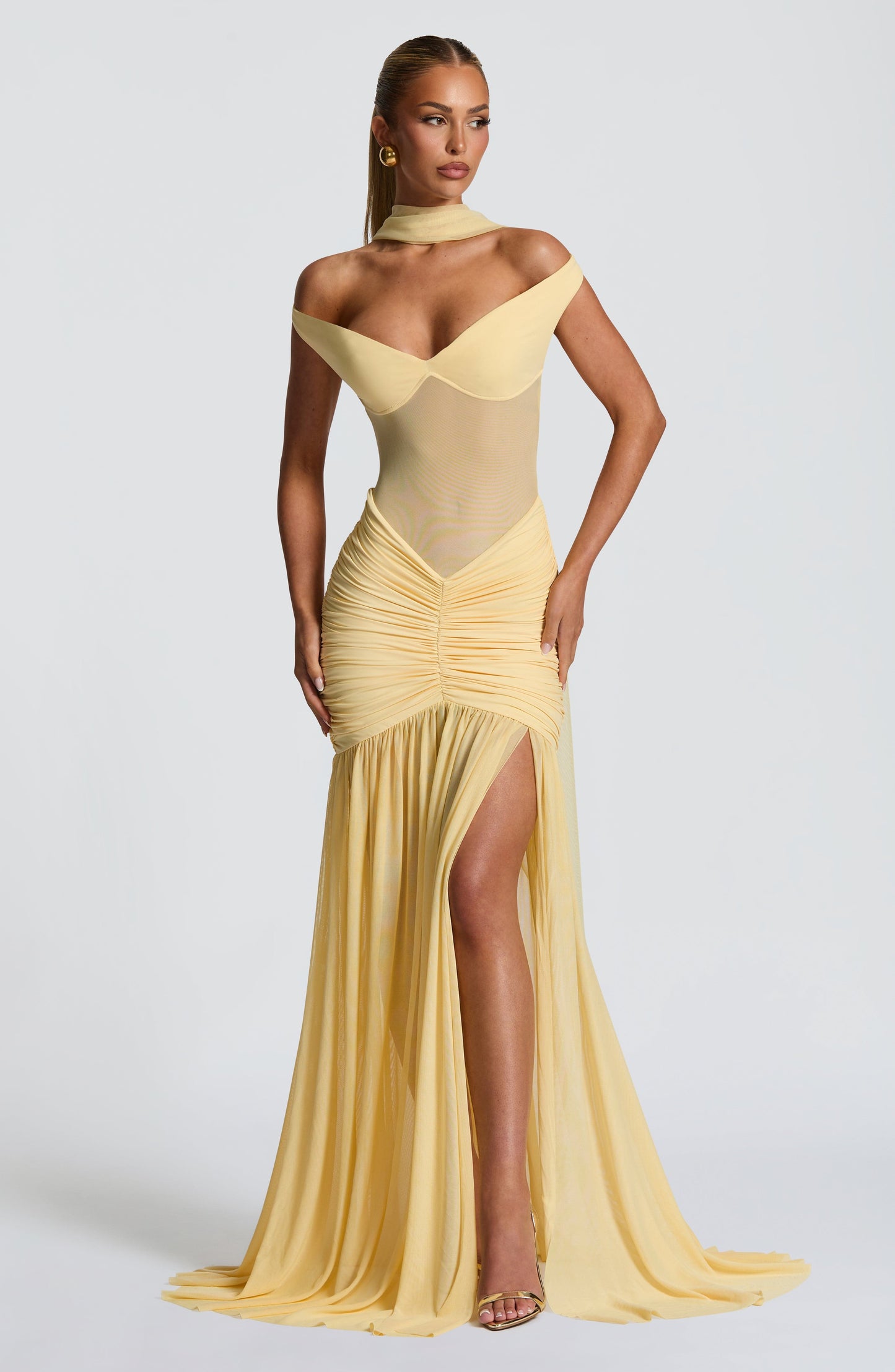 Bella | Women's Bardot Maxi Wedding Guest Dress