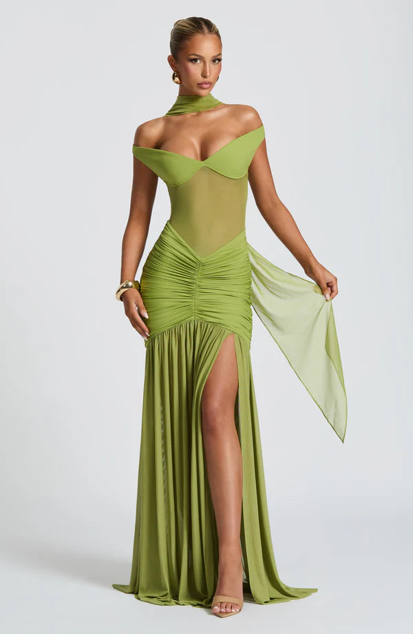 Bella | Women's Bardot Maxi Wedding Guest Dress