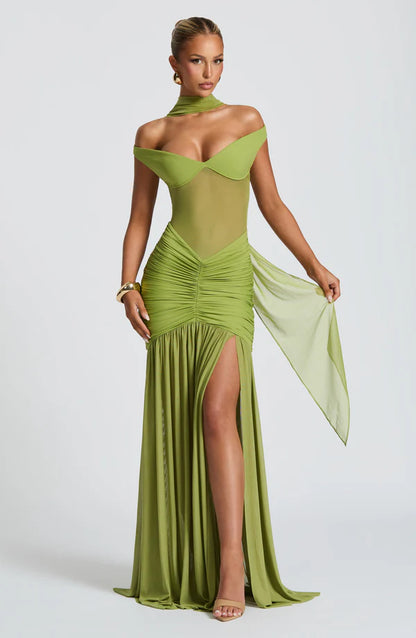 Bella | Women's Bardot Maxi Wedding Guest Dress