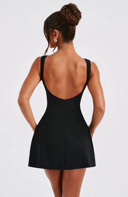 Lily | Women's High Neck Bubble Hem Wedding Guest Dress