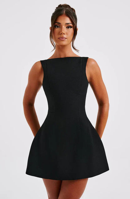 Lily | Women's High Neck Bubble Hem Wedding Guest Dress
