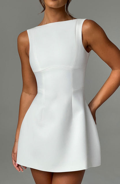 Lily | Women's High Neck Bubble Hem Wedding Guest Dress