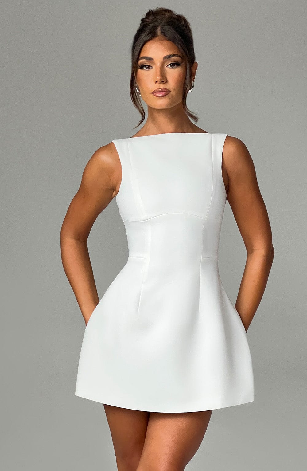 Lily | Women's High Neck Bubble Hem Wedding Guest Dress