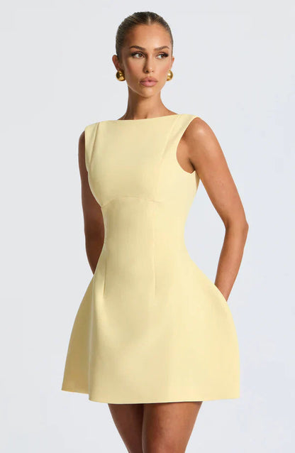 Lily | Women's High Neck Bubble Hem Wedding Guest Dress