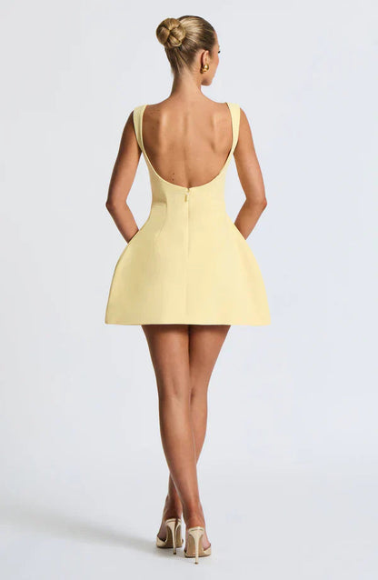 Lily | Women's High Neck Bubble Hem Wedding Guest Dress